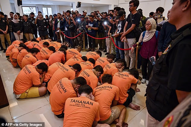 Indonesia gay sex party arrests Surabaya 2025