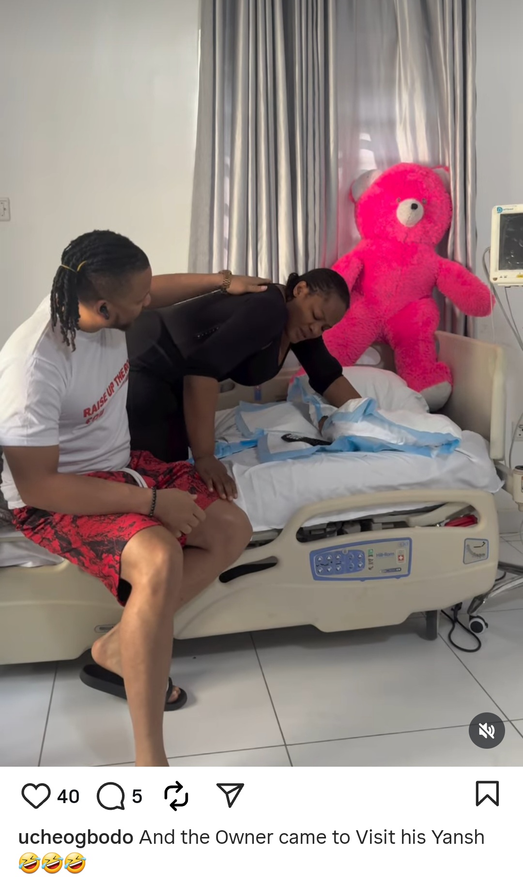 Uche Ogbodo “owner came to visit his yansh” hospital message