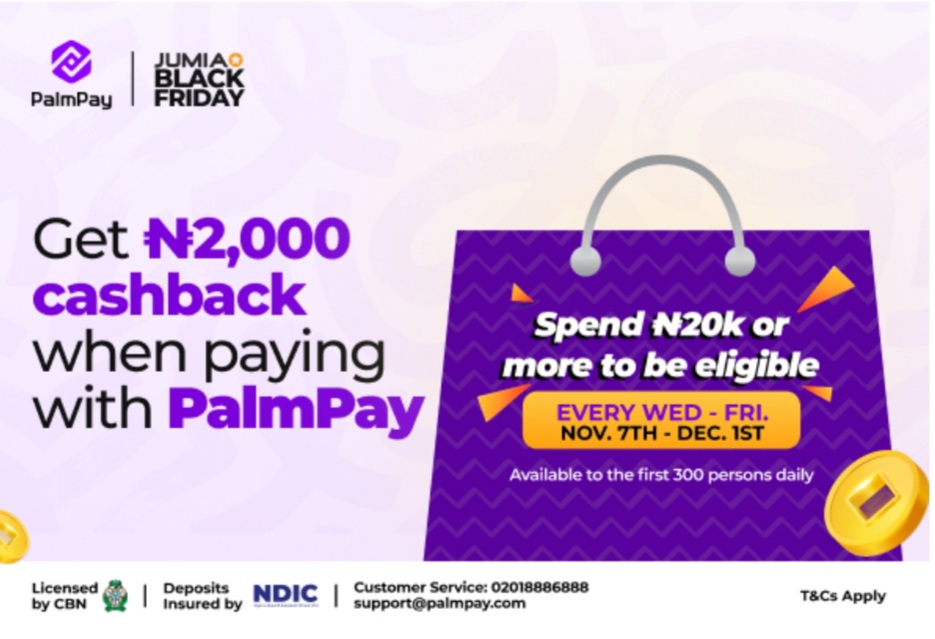 PalmPay Jumia Black Friday cashback