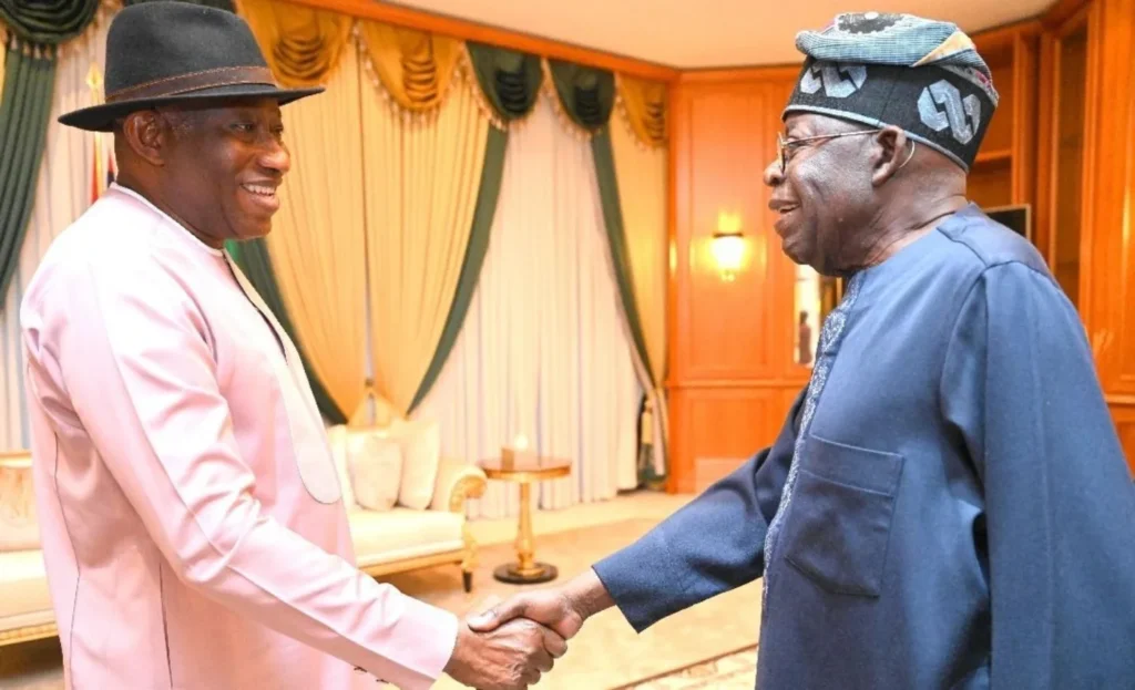 Goodluck Jonathan visits Aso Rock briefing Tinubu on Guinea-Bissau
